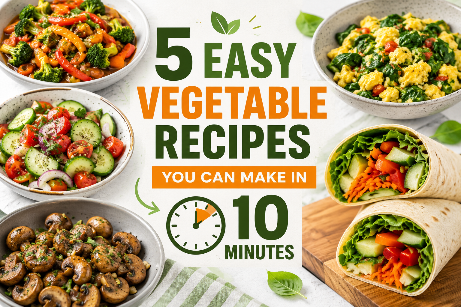 5 easy vegetable recipes you can make in 10 minutes with healthy fresh dishes