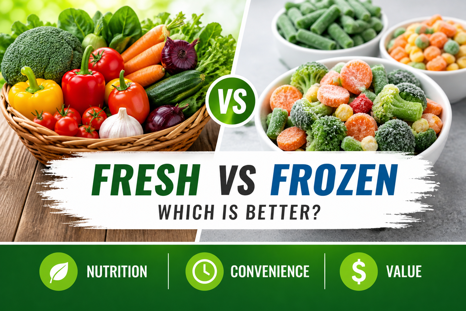 Fresh vs frozen vegetables comparison nutrition cost health