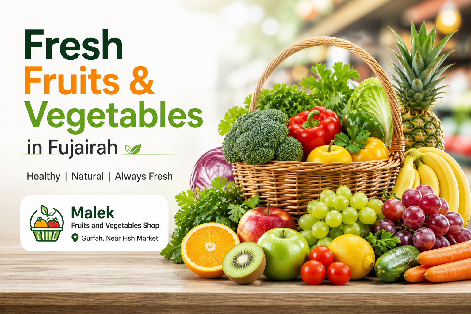 fresh fruits and vegetables in Fujairah Malek Fruits and Vegetables Shop Gurfah