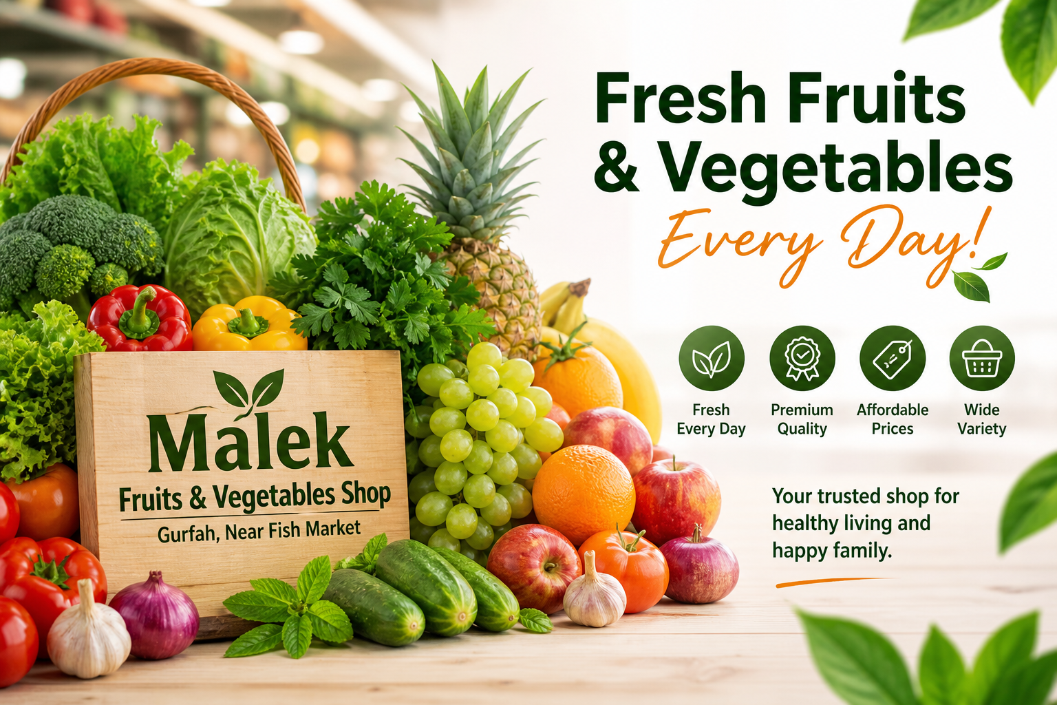 fresh fruits and vegetables in Fujairah Malek shop
