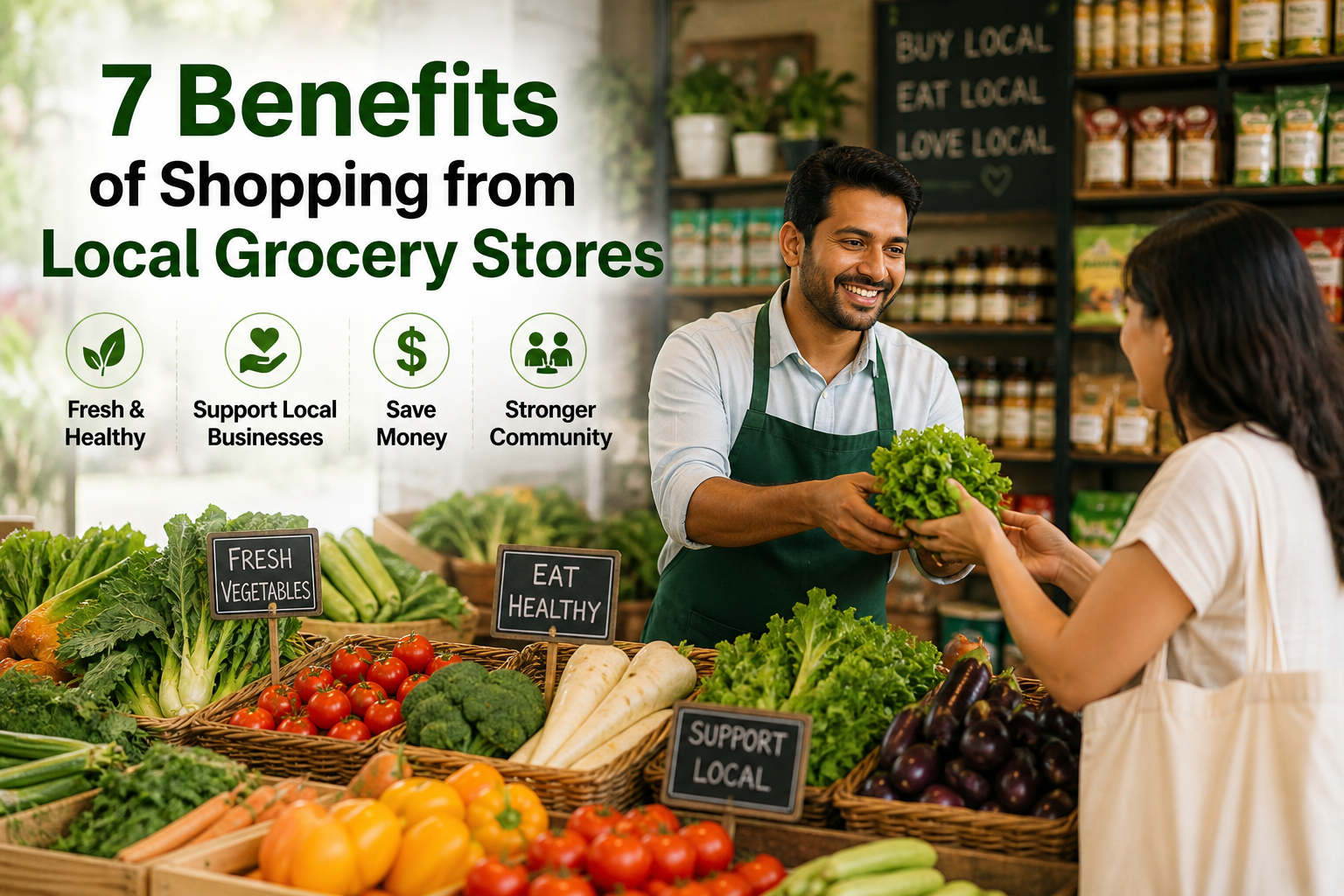 Benefits of shopping from local grocery stores fresh vegetables